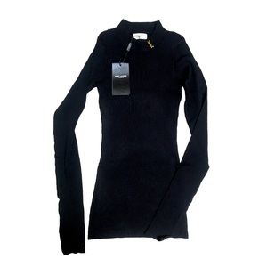 SAINT LAURENT RIB KNIT TOP